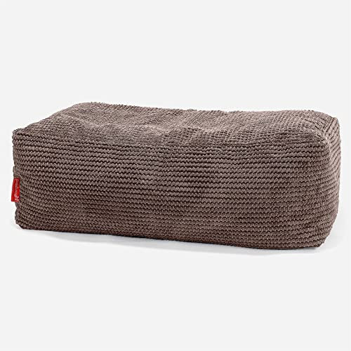 Lounge Pug, Groß Fußhocker Pouf, Pom-Pom Schoko