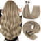 YoungSee U Tip Hair Extensions Light Brown Highlight U Tips Human Hair Extensions Light Brown Highlight Blonde U Tip Real Hair Extensions for Women 18In Keratin Human Hair Extensions Ktip Hair 50s/50g
