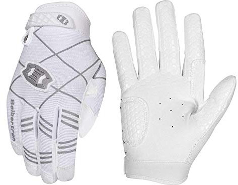 Seibertron B-A-R PRO 2.0 Signature Baseball/Softball Schlagmann Batting Handschuhe Gloves Super Grip Finger Fit for Jugend/Kinder White XL