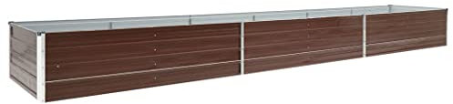 vidaXL Hochbeet Pflanzkübel Pflanzbeet Gemüsebeet Gartenbeet Frühbeet Blumenkasten Pflanzkasten Garten Verzinkter Stahl 480x80x45cm Braun