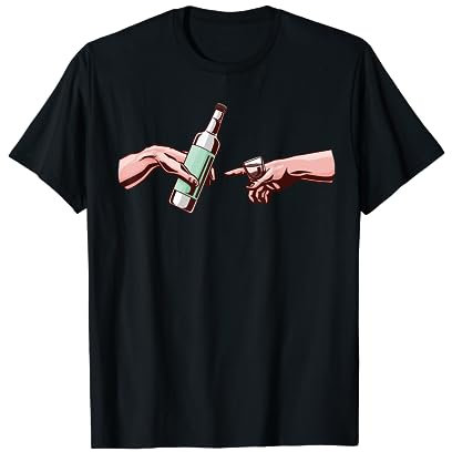 Pfeffi Pfefferminzlikör Party Feiern Luft Schnaps Hände T-Shirt
