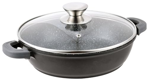 Cheffinger Kasserolle Deckel Ø 32 Schwarz Kochtopf Pfanne Marmorbeschichtung
