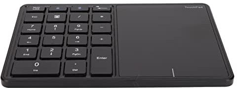 Zunate Wireless Number Pad, 22 Keys Wireless Bluetooth Numeric Keypad with Touchpad, BT + 2.4G Dual Modes Rechargeable Numeric Pad, for IOS, for Android, for Windows(Black)