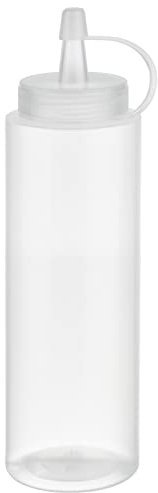 APS Quetschflasche, 6er Set Ø 5 cm, H: 18 cm, 260 ml Polyethylen, transparent mit Schraubdeckel mit Verschlusskappe Einfüllöffnung: Ø 3 cm