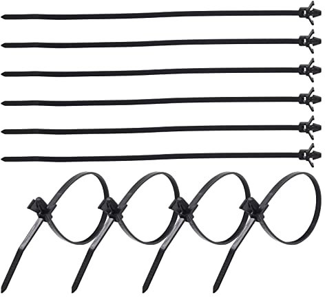 100Pcs Push Mount Winged Cable Ties 200mm PA66 Nylon Cable Ties Self Locking Heavy Duty Nylon Zip Ties for Car Chassis Fixing Base Homehold Harness Storage Arrangement Fit Hole Diameter 4.5mm-5mm