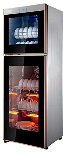 168L/198L Upright Sterilizing Cabinets Stainless Steel Cupboards Disinfection Cabinet Suitable For Sterilizing Tableware And Dishes (Color : Black, Size : 42 * 36.5 * 129cm)