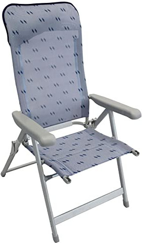 Briconess.com Sessel für den Garten aus Aluminium und Textilene mit Kopfstütze Sena