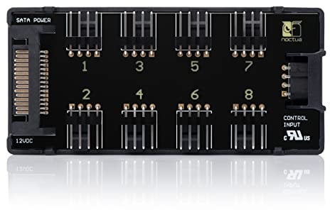 Noctua NA-FH1, 8 Channel Fan Hub for up to Eight 12V or 5V Based 4-pin PWM or 3-pin Fans (Black)