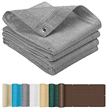 Voile d'ombrage Filet D'Ombrage 1.8 x 2.4 m Respirant Perméable Serres Filet Coupe-Vent avec Oeillets, Cordons pour Terrasse Jardin Extérieur, Gris