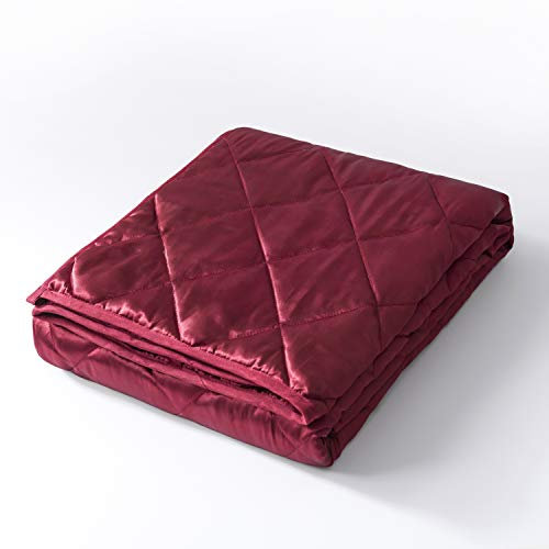 Sleepymoon Gewichtsdecke Therapiedecke Schwere Decke für Besseren Schlaf Stressabbau und Angstzustände Weighted Blanket Beschwerte Decke (Seidiges Rot, 122 * 183cm-5.4kg)
