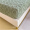 Odot Samt Jacquard Spannbettlaken, Solide Farbe Spannbetttücher für Boxspringbetten, Superweiches Spannbetttuch bis 25~30cm, Bettlaken für Kinder Einzelbett Doppelbett (120x200cm,Grün)