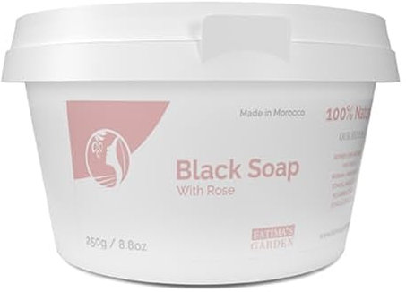 Fatima's Garden Savon Noir à l'Huile de Rose - Exfoliant Naturel, 250g