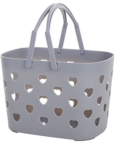 BYUTFA Cestino portaoggetti Cestino portaoggetti in plastica con Manici Cestino per Doccia Cavo con Fori Organizer per Bagno Tote Borsa da Toilette Cestino