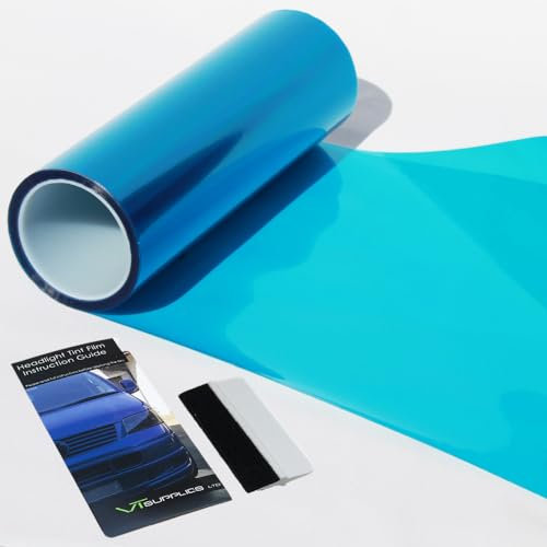 VT Supplies 30 x 200cm Dark Blue Headlight Tint Film Car Taillights Fog Lights + Squeegee Tool