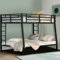 ATY Full XL Over Queen Bunk Bed with Two Ladders, Sturdy Metal Bedframe for Kids Bedroom, 82.7x63x65, Black