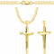 AMAR Goldkette Herren/Damen 925/585 - Kreuz Kette 60 cm- Goldkette Kreuzkette, Halskette gold 3,8mm