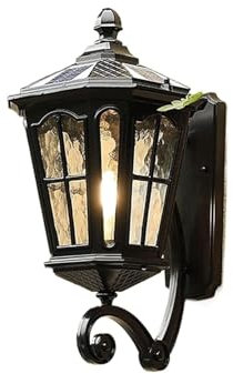 LUOYAOB Außenwandleuchten Schwarze Solar-Wandleuchten for draußen Anti-Rost Wasserdicht Matte Wandleuchte Wandleuchten for Haus Terrasse Veranda Eingang Haustür Hinterhof(Size:23 * 49cm)