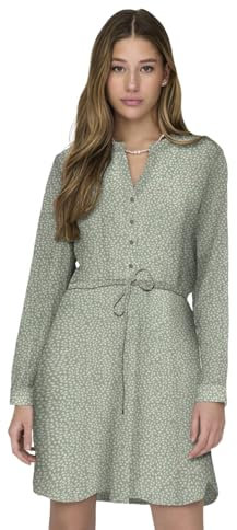 ONLY Damen Onlcory Life L/S V-Neck Tunic WVN Noos Tunika-Top Für Den Alltag Mit Volumenärmeln Und Stylischem V-Ausschnitt, Lily Pad, 36