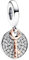 Lkwidi Donna Ciondolo-Chiave bicolore per la felicità Doppio penzolare Argento 925 Colgantes con Zirconia cubica per Charm Bracciale