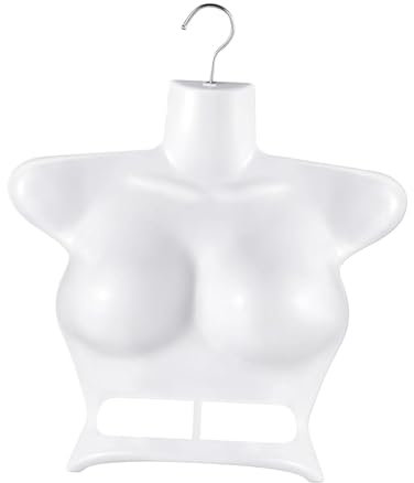 harayaa Hängender Mannequin Torso, Weiblicher Oberkörper, Schneiderpuppe mit Haken, Kleider, Hemd, Unterwäsche, Präsentationsständer für Fenster, Weiß