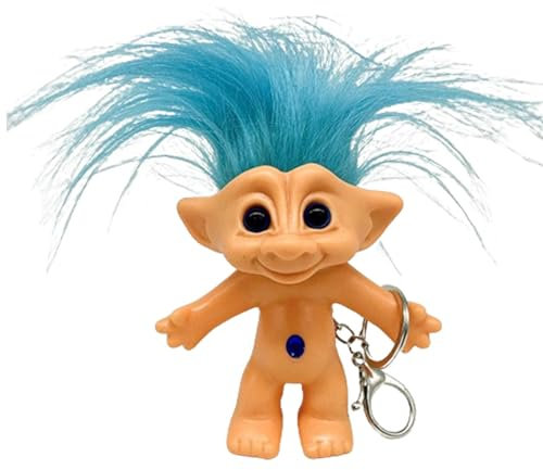 Troll-Puppen-Schlüssel, Vintage-Trol-Puppen, bezaubernder Anti-Verlust-Schlüsselanhänger, 10 cm, Anti-Verlust-Schlüsselanhänger für Sammlungen, Schulprojekte, Kunst und Handwerk, Partygeschenke