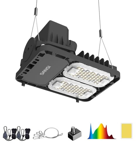 SANSI 50W LED Grow Lampe für Zimmerpflanzen, Vollspektrum Pflanzenlampe mit hohe PPF 115μmol/s, Dimmbare Wachstumslampe für Sämling Gemüse Blüte, LED Grow Light für Growzelt 60x60cm 40x40cm