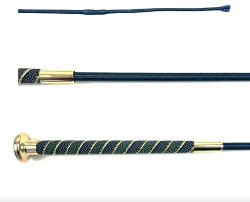 JA Horse Mozart Dressurgerte Dressurpeitsche Reitgerte Dressur Gerten Reiten (Gold/Navy, 110 cm)