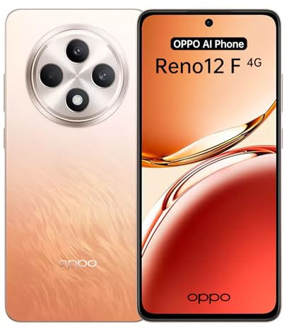 OPPO Reno12 F 4G 8+256Go, IA Smartphone Android Débloqué, Téléphone Portable, Écran 120Hz 6,67 OLED, Caméra AI 50+8+2MP, SUPERVOOC 45W, Batterie 5000mAh, Qualcomm 685, Résistance IP64, NFC, Orange