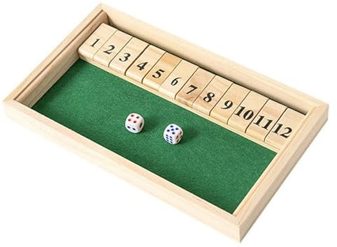 Flero Shut The Box - 1 Spieler - Würfelspiel - Taktik- und Rechenspiel (1-12) - Brettspiel, Lernspielzeug, Bildungsspiel für Kinder und Erwachsene