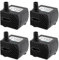 Aquarium Pumpe, Mini Wasserpumpen, 4 Pieces Wasserpumpe (180 L/H, 3 W), Pumpe Wasser, Pumpe Aquarium, Ultra Leise Aquarium Pumpe Mit Hohem Hub, für Aquarien, Teich, Brunnen, Statuen, Hydrokultur