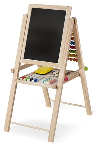 Ricokids Magnettafel Kreidetafel Tafel Standtafel Doppelseitig Kinder Set Mit Abakus Zubehör Drehbar Klappbar