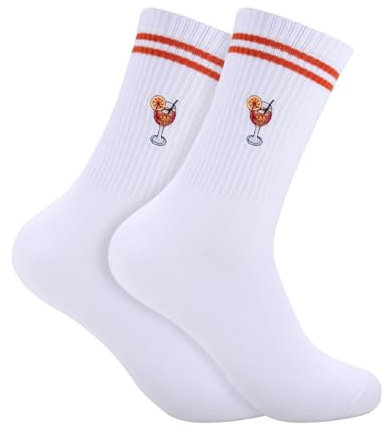 Yemmert Aperol Geschenk Aperol Socken 39-42 für Damen Herren Weihnachten Lustige Tennissocken Sportsocken Crew Socks Accessoires