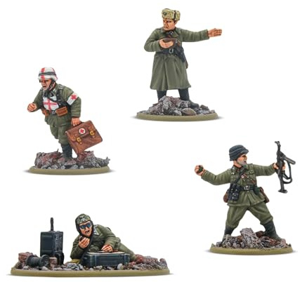 Warlord Games Deutsche Armee-Veteranen-Hauptquartiere – 28 mm große Harz-Miniaturen für Bolzenaktion, sehr detaillierte Miniaturen aus dem 2. Weltkrieg