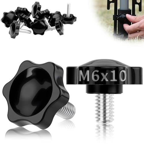 TXXATX 12 Pezzi Viti Manopola a Stella M6x10mm, Testa 32mm | Viti di Serraggio, Filettatura Maschio, per Macchine, Utensili, Attrezzature