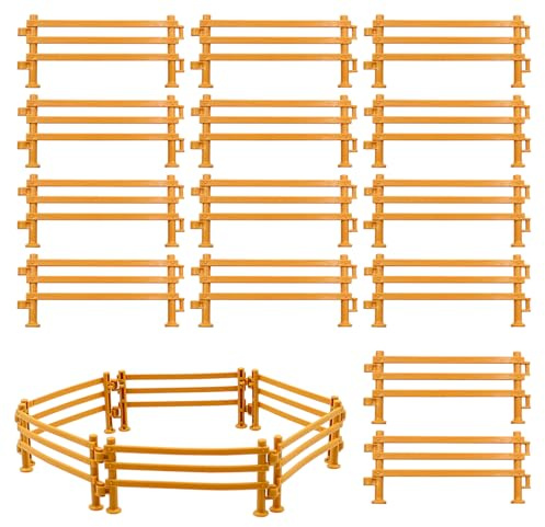 60 Pieces Mini Farm Fence Toys for farm Plastic Horse Corral Fencing 9×4 cm | Horse Fence Toys Accessories, Toy Fences for Farm, Miniature Animal Fences for Barn, Stable, DIY Micro Landscape Decoration