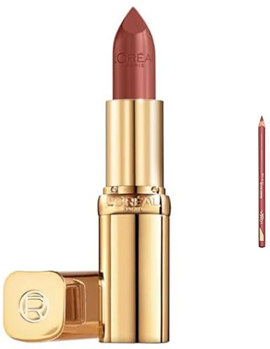 L’Oréal Paris Color Riche 2-teiliges Lippen-Set – Lipliner & Satin Lippenstift, 635 Worth It Medium, Für präzise Konturen und ein seidiges Finish