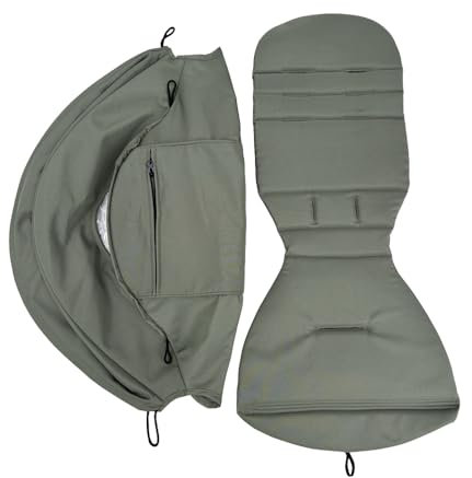 Colu Kid Auvent et coussin de siège pour poussette compatible avec Babyzen YOYO 2 et YOYO+, kit de remplacement d'accessoires pour poussette, tissu imperméable double couche (Olive Green)