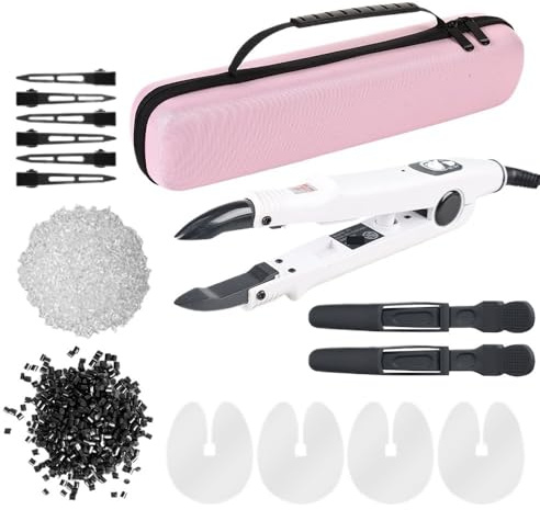 Hair Extension Machine Kit Fast Heat-Up Keratin Glue Melting Wand With Accessories Fast Heating For Efficient Styling(White)