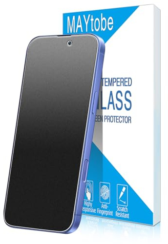 MAYtobe 2 Pack Matte Screen Protector for iPhone 16 Tempered Glass | Full Coverage, Anti-Glare, Anti-Fingerprint, Touch Sensitive, HD Transparent, Case Friendly