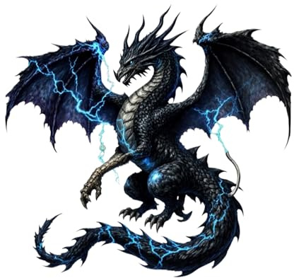 Autoaufkleber Dark Dragon Vinyl Sticker 14 cm wasserdicht glänzend langlebig schwarz blau Drachen Motiv Stoßstangenaufkleber für Auto SUV Motorrad Helm Laptop Koffer Fenster Fahrzeugaufkleber 2 Stück