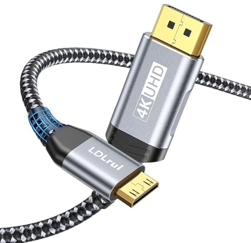 Cavo DisplayPort a Mini HDMI 4K @ 60Hz, unidirezionale DP a Mini HDMI, 1 m | 2K@120Hz & 1080P@240Hz, treccia di nylon, contatti dorati, compatibile con PC, laptop, monitor, proiettore, mini PC