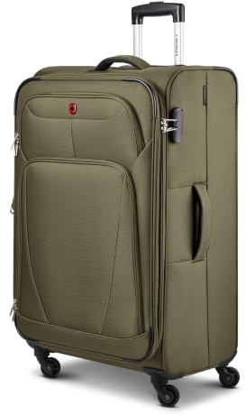 WENGER Check-in Koffer für Damen und Herren | großer L Trolley 46 x 34 x 78 cm aus hochwertigem Polyester 600D Material | Erweiterbar & Fronttasche| Beaumont Serie