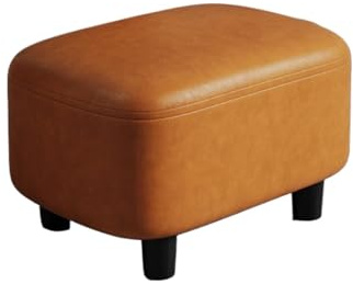 YANG11FAN Schuhputzhocker, Tür, Haushalt, Eingangstür, Schuhe tragen, Kleiner Hocker, einfaches Sofa, Kissenfüße, Wohnzimmer, Leder, Kurze Komfortabel(Orange)