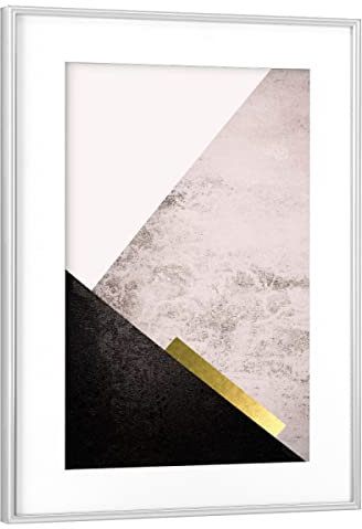 artboxONE Poster mit Rahmen Silber 75x50 cm Scandi in Blush Pink von Urban Epiphany - gerahmtes Poster