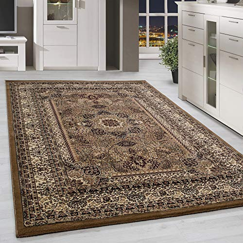 HomebyHome Vintage Teppich 300 x 400 cm Orientalischer Teppich Kurzflor - Orient Teppich Beige für Wohnzimmer, Esszimmer, Flur und Schlafzimmer - Teppich Groß mit Oeko-TEX - Carpet Living Room