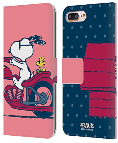 Head Case Designs Offizielle Peanuts Snoopy & Woodstock Halbzeiten Und Gelächter Leder-Wallet-Hülle Kompatibel mit Apple iPhone 7 Plus/iPhone 8 Plus