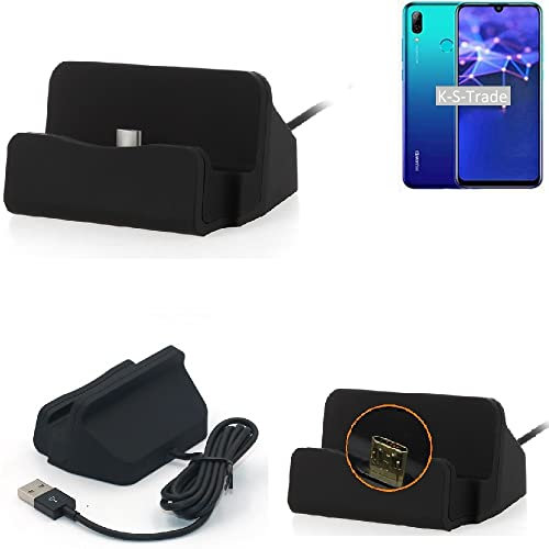 K-S-Trade Dockingstation For Huawei P Smart 2019 Docking Station Compatible With Huawei P Smart 2019 Micro USB Desktop Dock Charger Charging Stand Cradle Black 1x