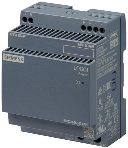 6EP3333-6SB00-0AY0 | SIEMENS LOGO!POWER, 24V/4A, STABILIZED POWER SUPPLY INPUT, 100-240VAC OUTPUT, DC24V/4A
