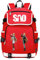 WANHONGYUE Sword Art Online SAO Anime Cosplay Schoolbag Rucksack 15.6 Laptop Backpack with USB Charging Port Red / 3