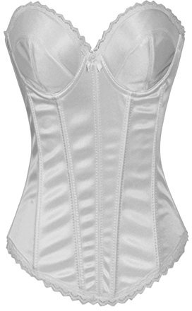 Jutrisujo Korsett Vollbrust Bustier Corset Corsage Gepolstert Braut Mit Strapse Taillen Billige Top Korsagen Weiß XL